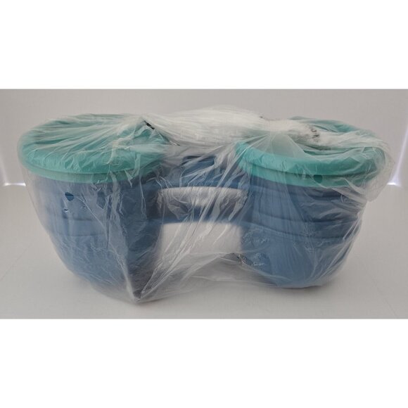 Tupperware Essentials Condiment Server 4 piece Set Shades Of Teal and Blue NEW - Picture 3 of 6